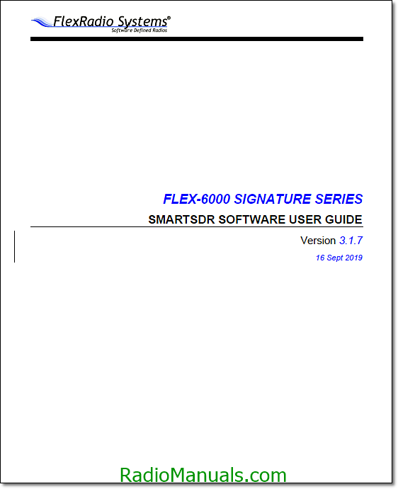 FlexRadio Flex-6000 Software User Guide